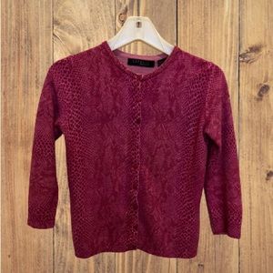 Express Magenta Quarter Length Cheetah Print Button Up Cardigan~ Like New ~XS